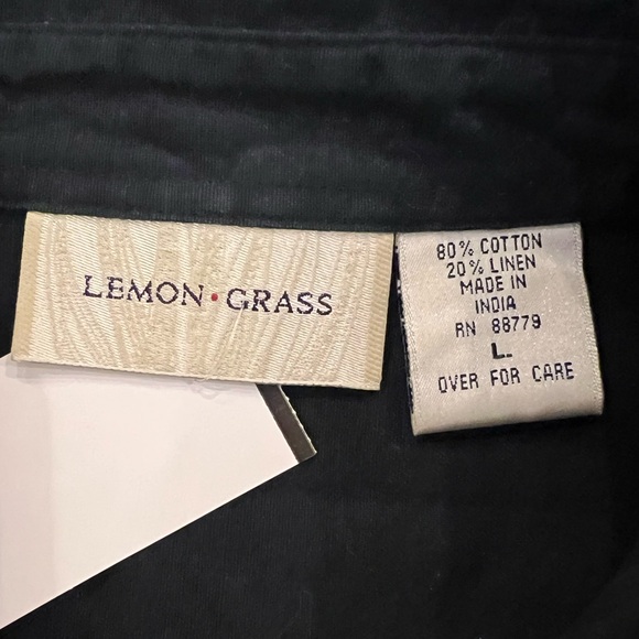 Lemon Grass Vintage Black Shirt w/Safari Animal Embroidery - Picture 2 of 12